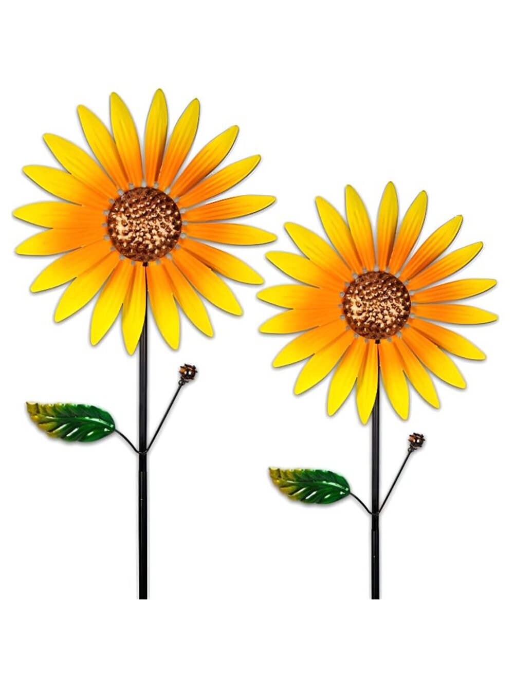 2 Packs Wind Spinners Outdoor, Sunflower Decor Windmill for Yard, Pinwheels